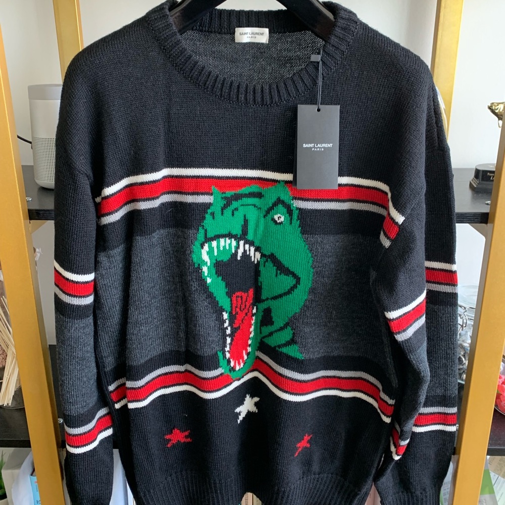 Saint Laurent Wool T-Rex Sweater Size XL